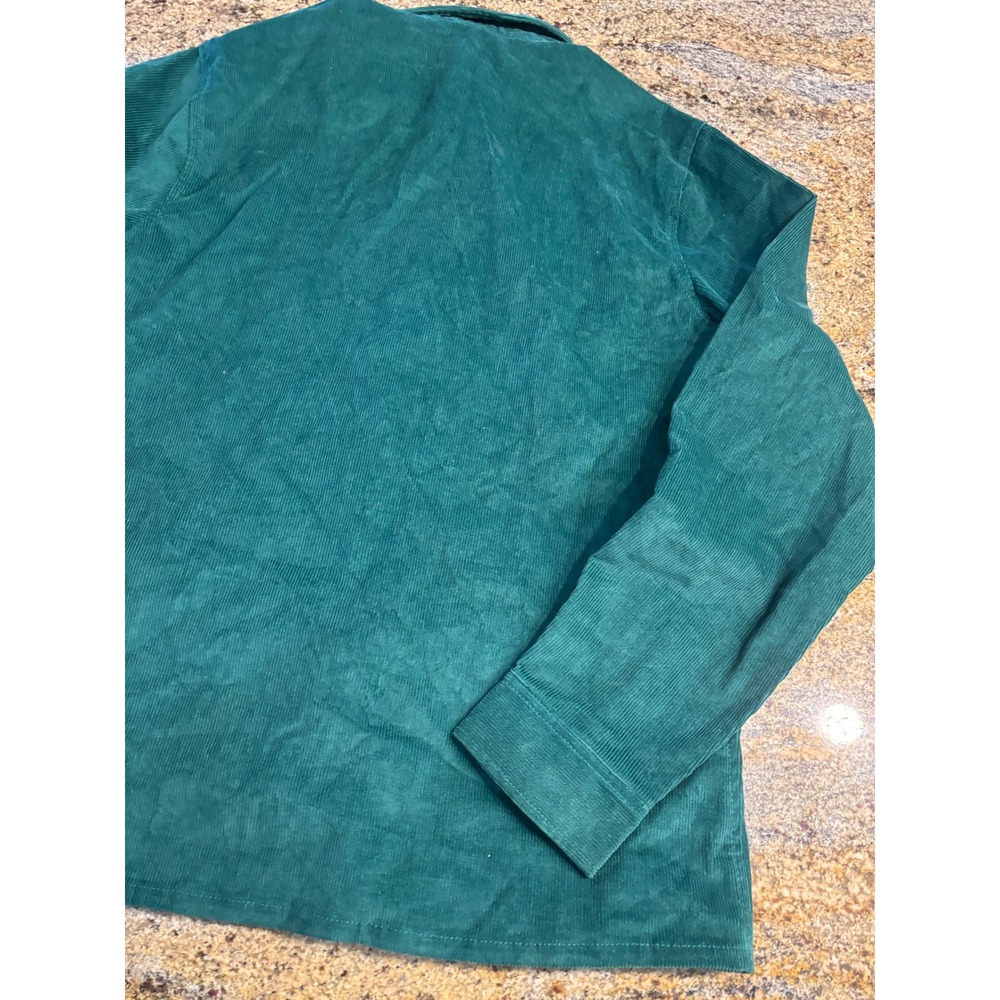 Disney Mickey Mouse Christmas Green Corduroy‎ Button Down Shirt Mens Small S - Picture 10 of 11